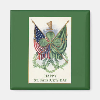 Imán Patrón de Vintage St. Patrick's Day Fridge Magnet