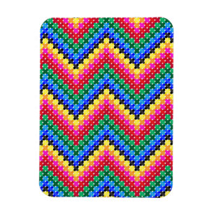 Imán Patrón de zigzag colorido