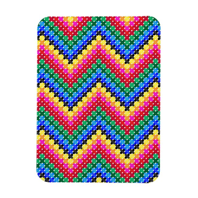 Imán Patrón de zigzag colorido (Vertical)