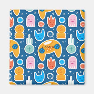 Imán Patrón del controlador de videojuegos azul para ni