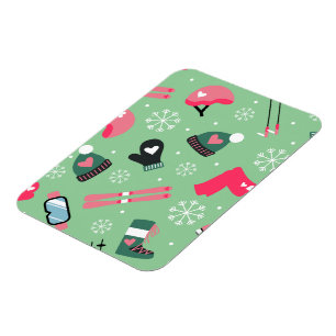 Imán Patrón deportivo de vacaciones de invierno adorabl