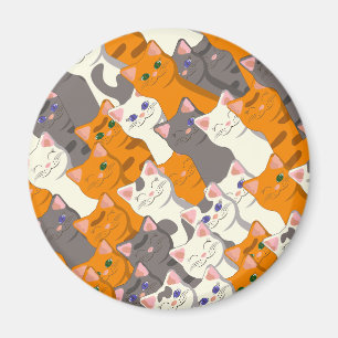 Imán Patrón diagonal del gato negro jengibre