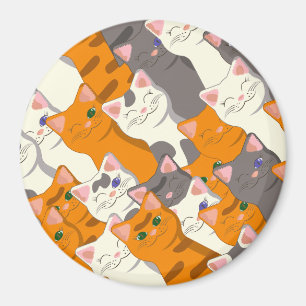 Imán Patrón diagonal del gato negro jengibre