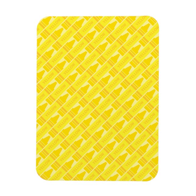 Imán Patrón Divertido de Crayón Amarillo (Vertical)
