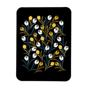 Imán Patrón elegante de flor tulipán