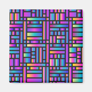 Imán Patrón Estilo Moderno - Moda Tartán Geométrico