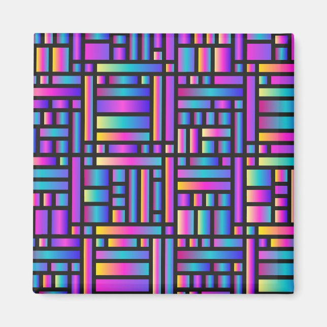 Imán Patrón Estilo Moderno - Moda Tartán Geométrico (Frente)