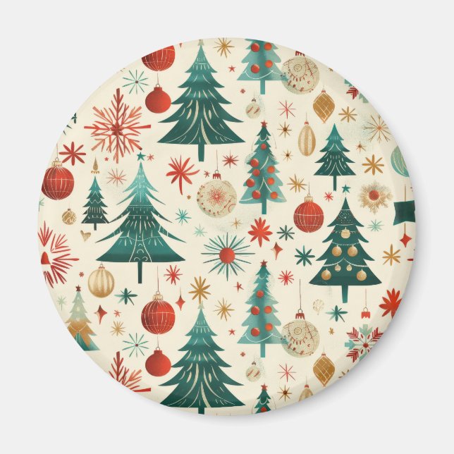 Imán Patrón festivo de vacaciones de invierno (Frente)