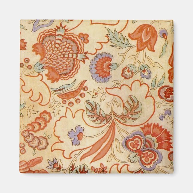 Imán Patrón Floral Antiguo de Paisley Chintz (Frente)