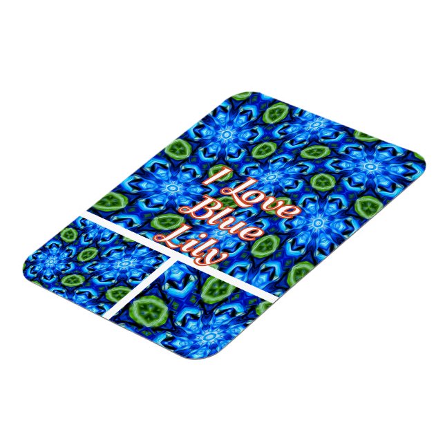 Imán Patrón floral azul abstracto (Lado Izquierdo)