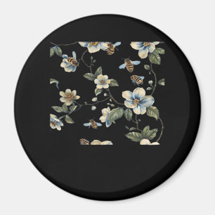 Imán Patrón floral azul blanco - Aesía oscura de vértig