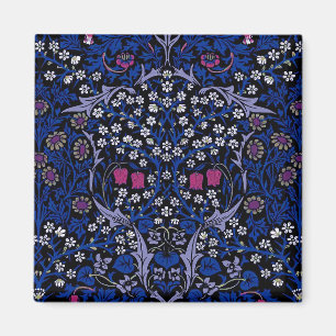 Imán Patrón floral azul vintage, William Morris