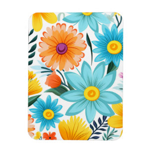 Imán Patrón floral blanco femenino de bonito