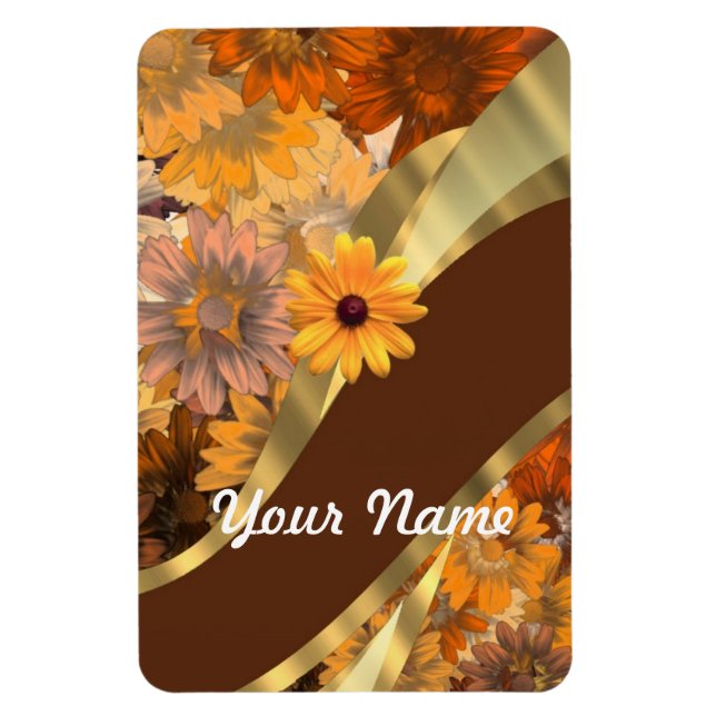 Imán patrón floral bonito otoño (Vertical)