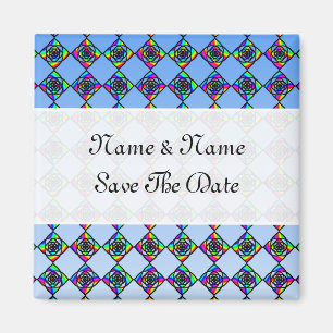 Imán Patrón floral de efecto de cristal manchado.