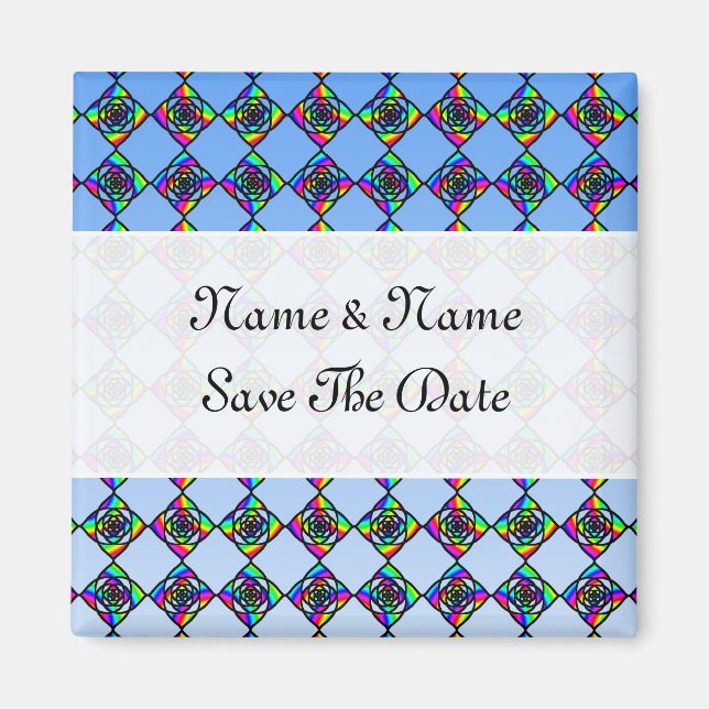 Imán Patrón floral de efecto de vidrio manchado. (Frente)