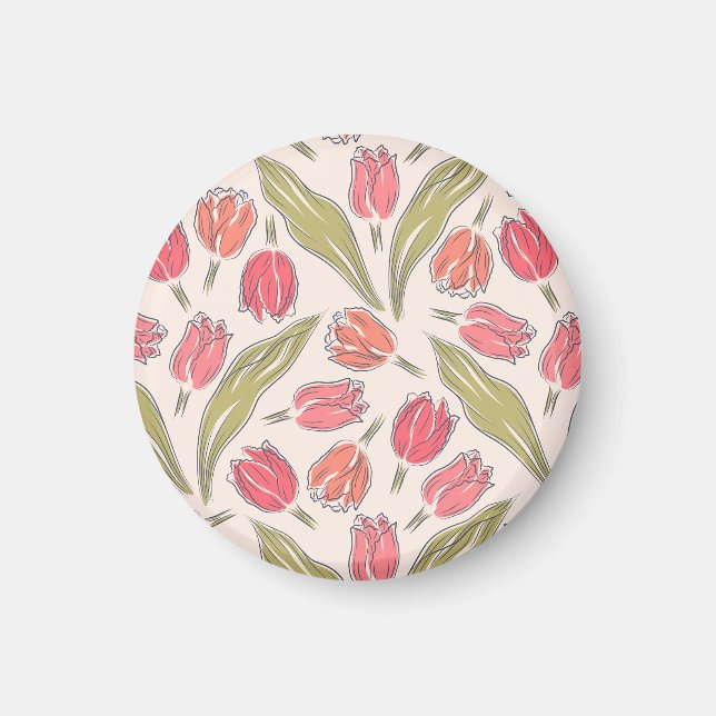 Imán Patrón floral de tulipanes sin soldadura - Botánic (Frente)