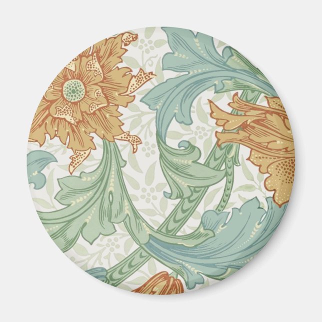 Imán Patrón floral de un solo stem de William Morris (Frente)