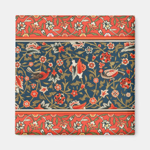 Imán Patrón floral indo-persa bohemio vintage rojo