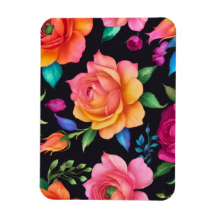 Imán Patrón Floral Rosa