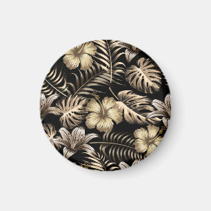 Imán Patrón floral sin soldadura con hojas.