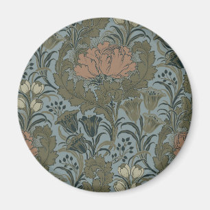 Imán Patrón Floral Victoriano Antiguo Terracota Sábila