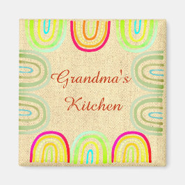 Imán Patrón Folk Arcoíris de la Cocina de la Abuela