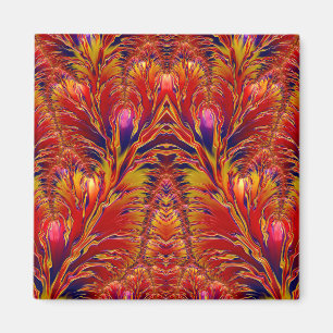 Imán Patrón fractal amarillo rojo vivo ~