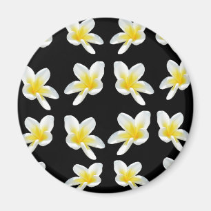 Imán Patrón Frangipani Amarillo Y Negro,