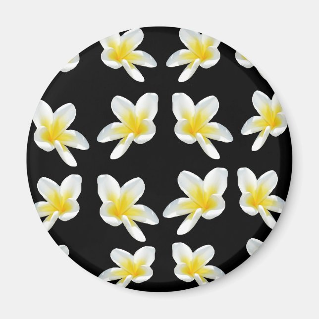 Imán Patrón Frangipani Amarillo Y Negro, (Frente)
