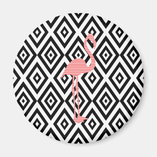 Imán Patrón geométrico abstracto - negro - flamingo ros