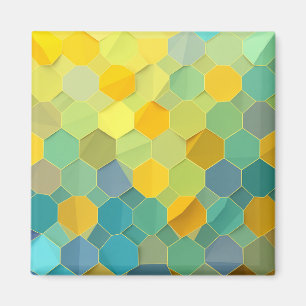 Imán Patrón geométrico de panal de abeja colorido