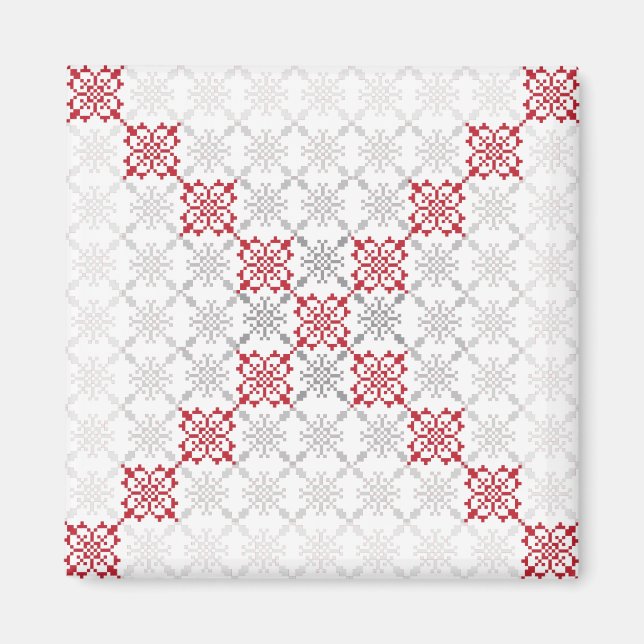 Imán Patrón geométrico II del signo del SUN letón tradi (Frente)