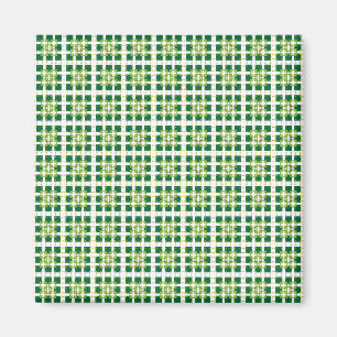 Imán Patrón geométrico moderno de cuadrados del bosque