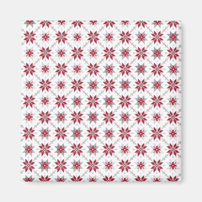 Imán Patrón geométrico V del SUN letón matutino (Frente)