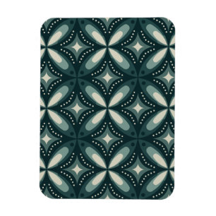 Imán Patrón geométrico verde retro
