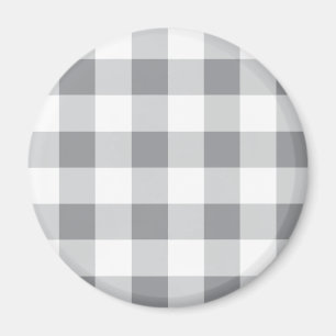 Imán Patrón Gingham Gris Y Blanco