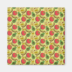 Imán Patrón ininterrumpido de frutos tropicales colorid