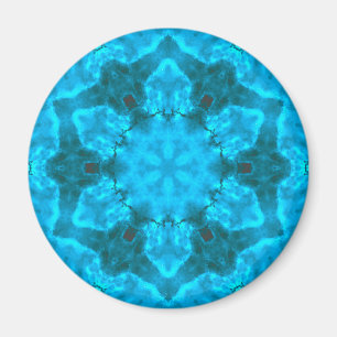 Imán Patrón Kaleidoscope helado de copo de nieve azul