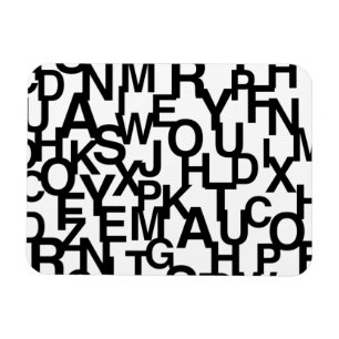 Imán Patrón moderno, abstracto, confuso con letras