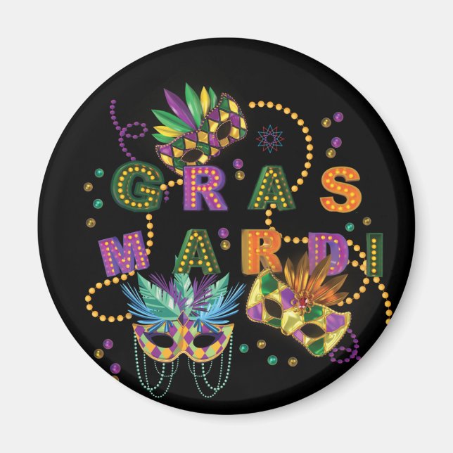 Imán Patrón moderno de Mardi Gras (Frente)