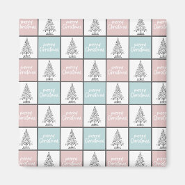 Imán Patrón moderno rosa y azul pastel de los navidades