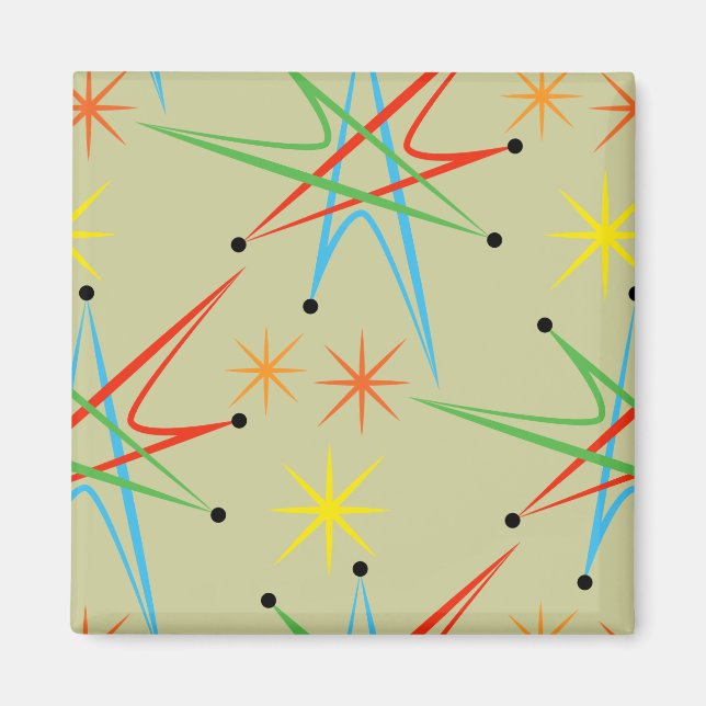 Imán Patrón multicolor retro de arranque atómico (Frente)