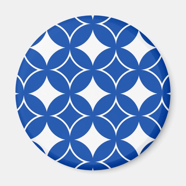 Imán Patrón naval azul y blanco (Frente)