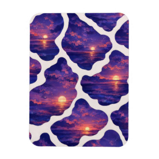Imán Patrón Oceánico de Puesta de Sol Celestial