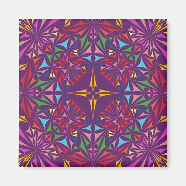 Imán Patrón ornato de Kaleidoscopio Púrpura (Frente)