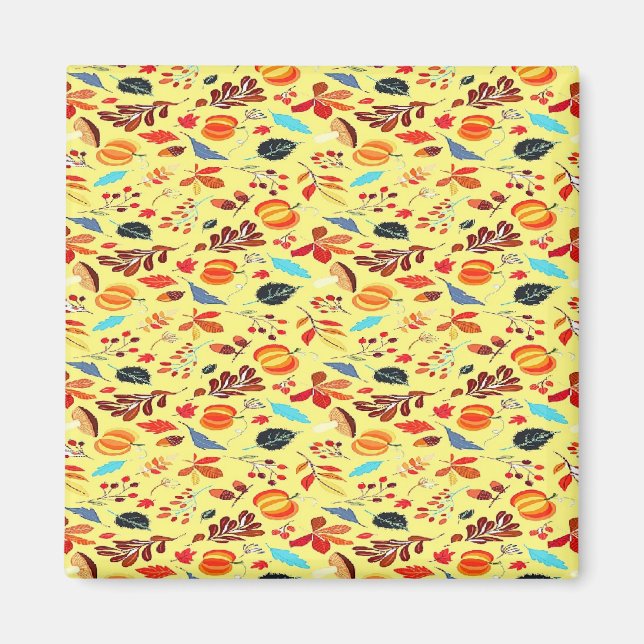 Imán Patrón otoño en amarillo (Frente)