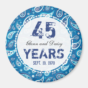 Imán Patrón Paisley del 45° aniversario del Boda de z