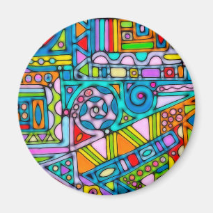 Imán Patrón Pintado A Mano Y Digitalmente Art 53