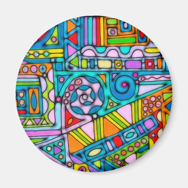 Imán Patrón Pintado A Mano Y Digitalmente Art 53 (Frente)